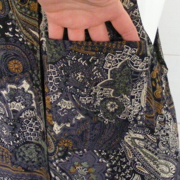 BOOM Dress, L, Vintage 80s, Paisley Jumper, Patch pockets, Midi length, Darker - Picture 4 of 11